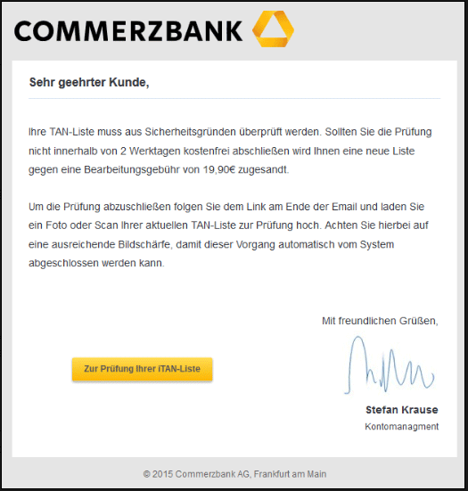 Commerzbank Mail (Phishing)