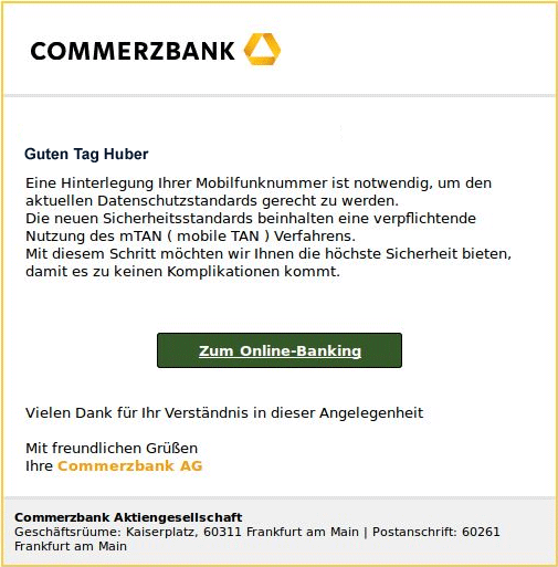 Commerzbank Phishing 2017