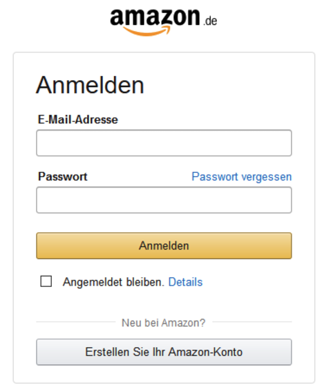 Amazon Anmeldung Phishing