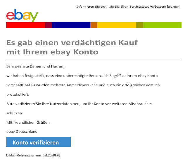 Ebay Phishing Mail